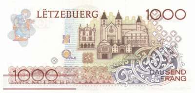 Luxemburg - 1.000  Francs (#059a_AU)
