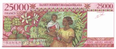 Madagaskar - 25.000  Francs (#082_AU)