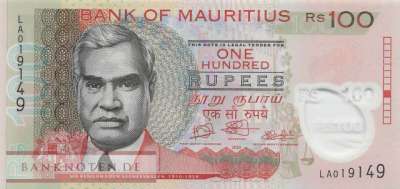 Mauritius - 100 Rupees - Polymer (#065Aa_UNC)
