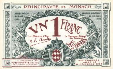 Monaco - 1  Franc - remainder (#005r_AU)