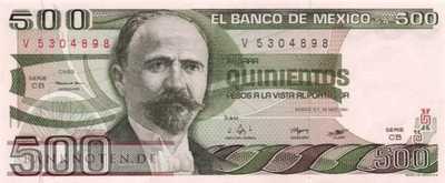 Mexico - 500  Pesos (#075b-CB_UNC)