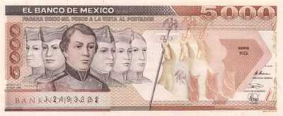 Mexico - 5.000  Pesos (#088c-KQ_UNC)