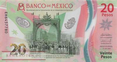 Mexico - 20 Pesos (#132l-4_UNC)
