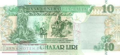 Malta - 10  Liri (#047a_UNC)