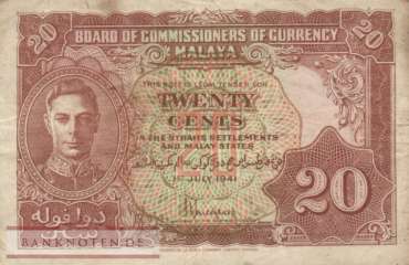 Malaya - 20  Cents (#009a_F)