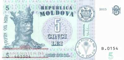 Moldavia - 5  Lei (#021Aa_UNC)