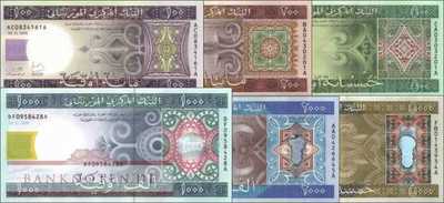 Mauretanien: 100 - 5.000 Ouguiya (6 Banknoten)