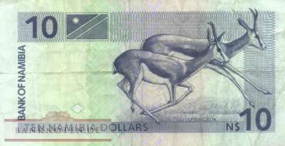 Namibia - 10  Namibia Dollars (#001a_VF)