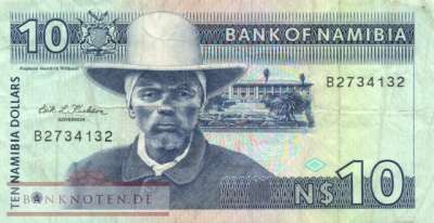 Namibia - 10  Namibia Dollars (#001a_VF)