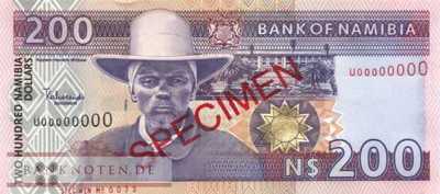 Namibia - 200  Namibia Dollars - SPECIMEN (#010b-2S_UNC)