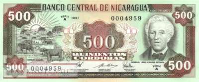 Nicaragua - 500  Cordobas (#178A_UNC)