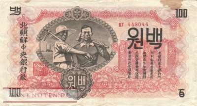 Nordkorea - 100  Won (#011a_F)