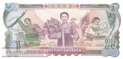 Korea North - 1  Won - 60 years Kim Jong Il (#CS08Eb_UNC)