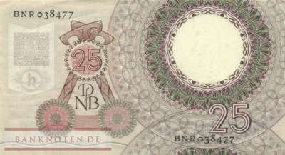 Niederlande - 25  Gulden (#087_VF)