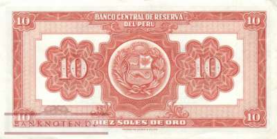 Peru - 10  Soles de Oro (#071a-55_VF)