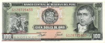 Peru - 100  Soles de Oro (#102c-7405_XF)