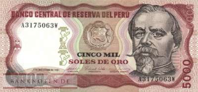 Peru - 5.000  Soles de Oro (#123_AU)