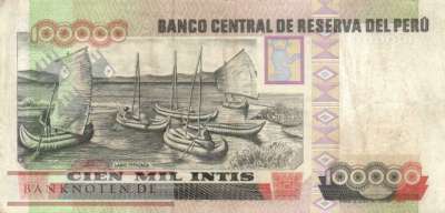 Peru - 100.000  Intis (#144A_VF)