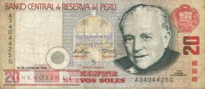 Peru - 20  Nuevos Soles (#158_F)