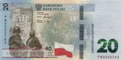 Polen - 20  Zlotych - 80 Jahre ... mit folder (#198F_UNC)