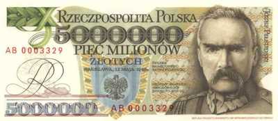 Polen - 5 Millionen Zlotych - offizieller Nachdruck (#901a_UNC)