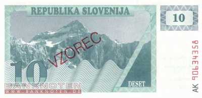 Slowenien - 10  Tolarjew - SPECIMEN (#004s1_UNC)