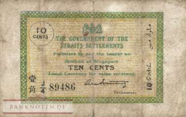 Straits Settlements - 10  Cents (#006c_G)