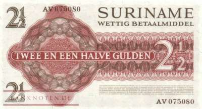 Surinam - 2 1/2  Gulden (#117b_UNC)