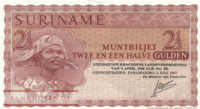 Surinam - 2 1/2  Gulden (#117b_UNC)