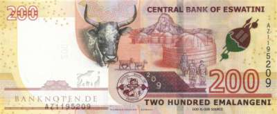 Swaziland - eSwatini - 200  Emalangeni - Ersatzbanknote (#045R_UNC)