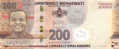 Swaziland - eSwatini - 200  Emalangeni - Ersatzbanknote (#045R_UNC)