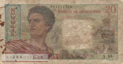 Tahiti - 20  Francs (#021b_VG)