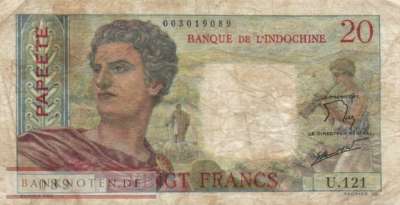 Tahiti - 20  Francs (#021c_VG)