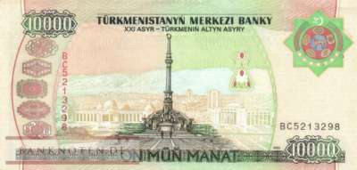 Turkmenistan - 10.000  Manat (#015_VF)