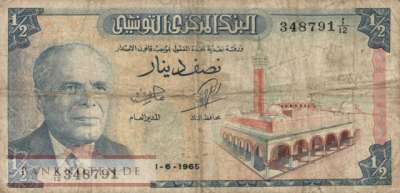 Tunesia - 1/2  Dinar (#062a_VG)