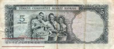 Turkey - 5  Lira (#174a_F)