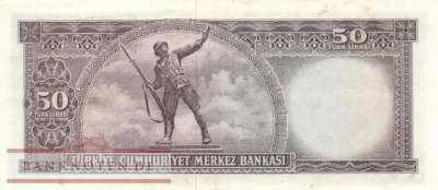 Turkey - 50  Lira (#175a_VF)