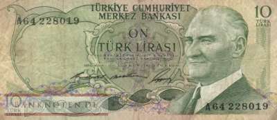 Türkei - 10  Lira (#180-1_F)