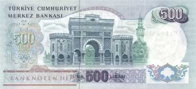 Turkey - 500  Lira (#190d-1_UNC)