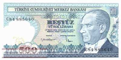 Turkey - 500  Lira (#195-3_UNC)