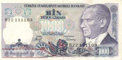 Türkei - 1.000  Lira (#196-2_VF)