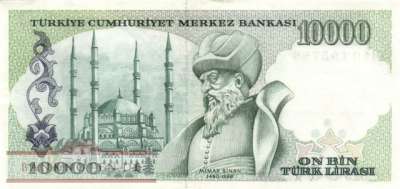 Türkei - 10.000  Lira (#199c_VF)