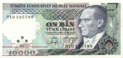 Türkei - 10.000  Lira (#199c_VF)