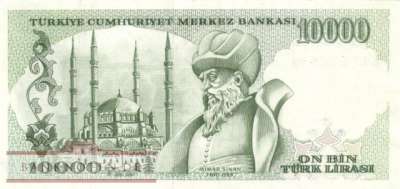 Türkei - 10.000  Lira (#200-2_VF)