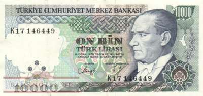 Türkei - 10.000  Lira (#200-2_VF)