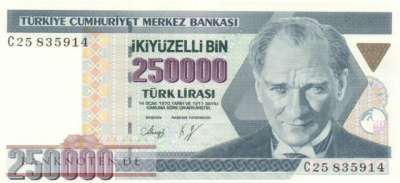 Türkei - 250.000  Lira (#207-U1_UNC)