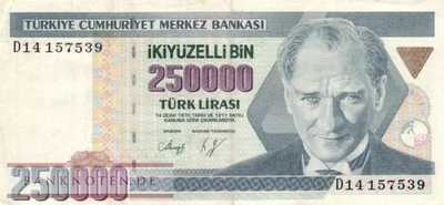 Türkei - 250.000  Lira (#207-U1_VF)