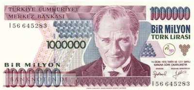 Türkei - 1 Million Lira (#209c_UNC)