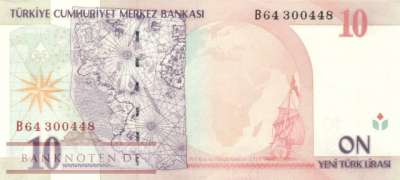 Türkei - 10  New Lira (#218-1_VF)