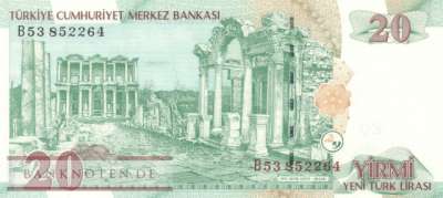 Turkey - 20  New Lira (#219-1_UNC)